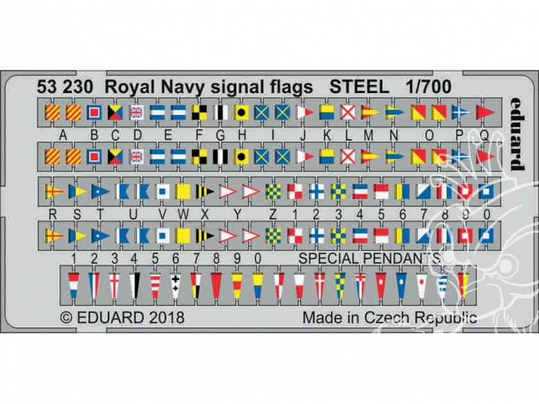 Eduard photodecoupe bateau 53230 Drapeaux de Signalisation Royal Navy Métal 1/700
