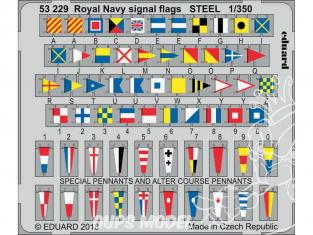 Eduard photodecoupe bateau 53229 Drapeaux de Signalisation Royal Navy Métal 1/350