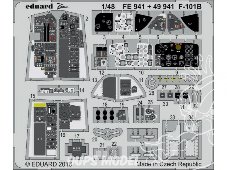 EDUARD photodecoupe avion 49941 Intérieur F-101B Kitty Hawk 1/48
