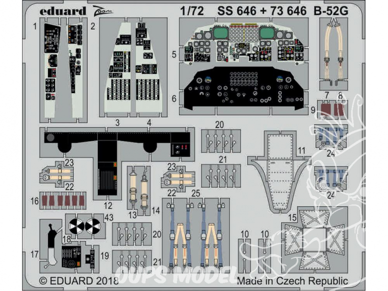 Eduard photodecoupe avion SS646 Zoom Intérieur B-52G Modelcollect 1/72