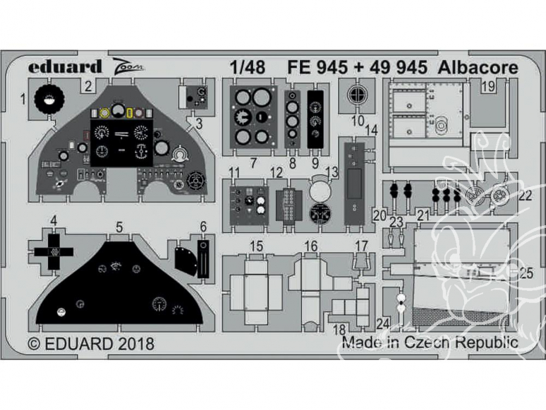 EDUARD photodecoupe avion FE945 Zoom Albacore Trumpeter 1/48