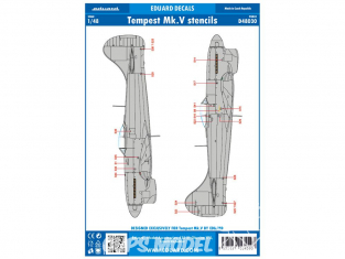 Eduard Decalques avion D48030 Marquages Tempest Mk.V (Stencils) Eduard 1/48
