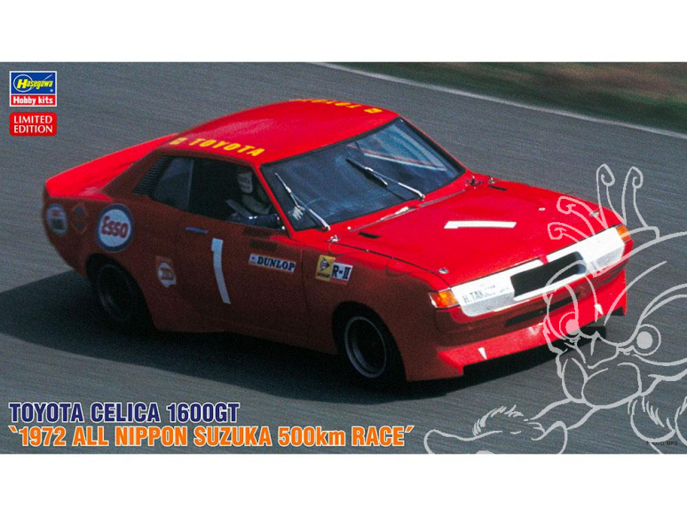 Hasegawa maquette voiture 20344 Toyota Celica 1600 GT Course de 500 km à Suzuka au Japon 1972 1/24