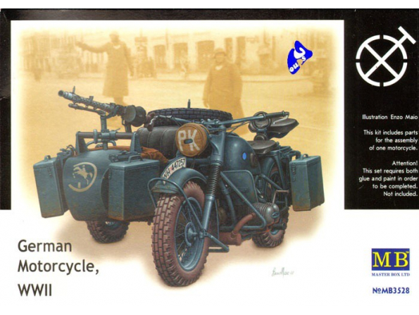 MB maquette militaire 3528 BMW R75 SIDE CAR 1/35