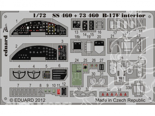 Eduard photodecoupe avion SS460 Interieur B17F 1/72