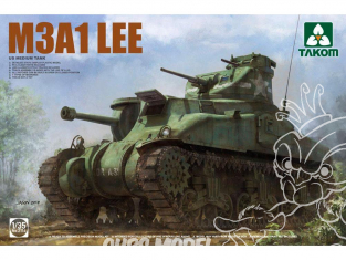 Takom maquette militaire 2114 US M3A1 "LEE II" CHAR MOYEN COQUE MOULÉE 1943 1/35