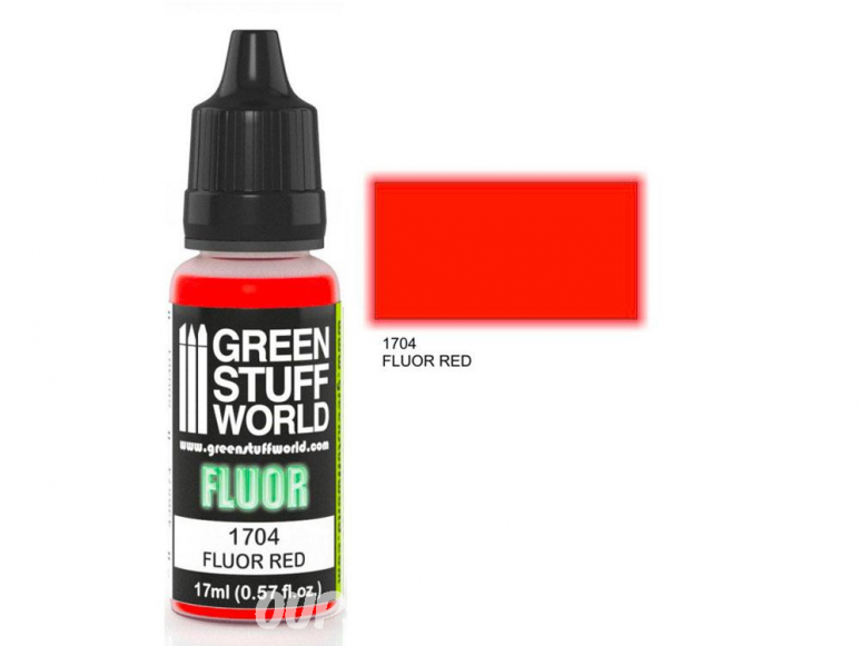 Green Stuff 500639 Peinture Fluor ROUGE 17ml