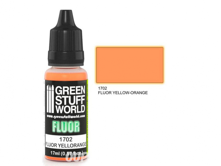 Green Stuff 500615 Peinture Fluor JAUNE-ORANGE 17ml