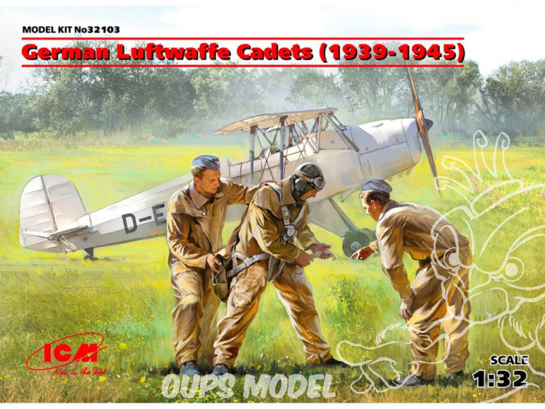 Icm maquette figurines 32103 Cadets de la Luftwaffe allemande 1939-1945 (3 personnages) (100% de nouveaux moules) 1/32