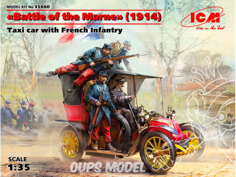 Icm maquette militaire 35660 Taxi de la Marne (1914) avec l'infanterie française 1/35