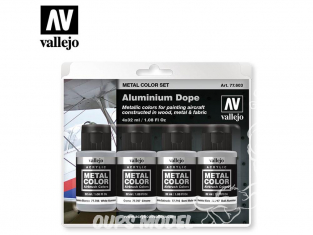 Vallejo Set Metal Color 77603 Aluminium Dope 4 x 32ml