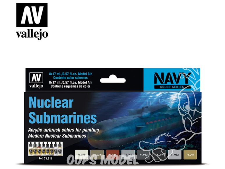 Vallejo Set Model Air 71611 Sous-marins nucléaires 8 x 17ml