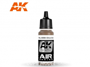 Ak interactive peinture acrylique Air AK2164 Brun Olive (Olivbraun) RAL8008 17ml