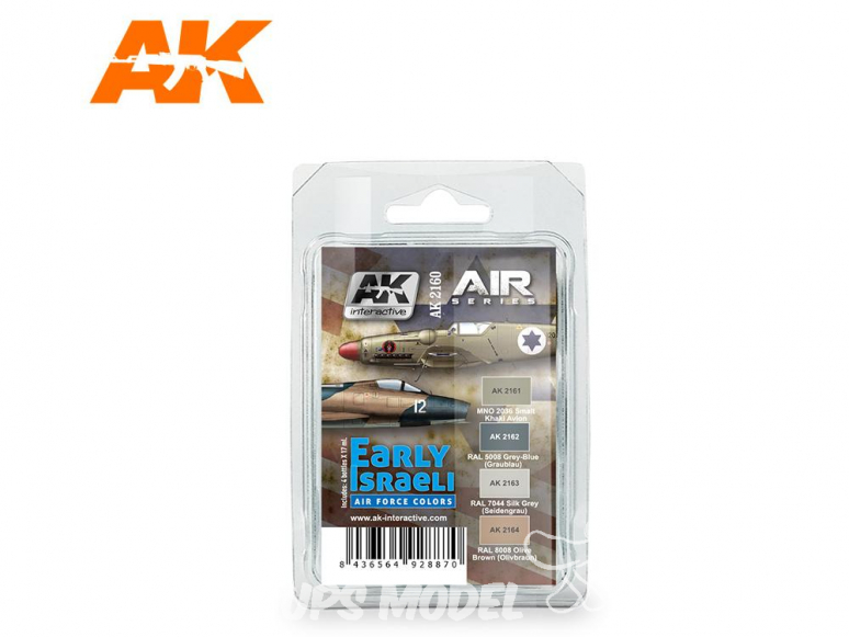 Ak Interactive Set peinture Air Series AK2160 Early Israeli Air Force Colors 4 x 17ml