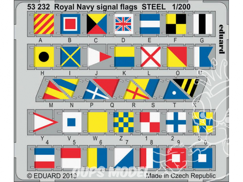 Eduard photodecoupe 53232 Drapeaux de signalisation de la Royal Navy métal 1/200