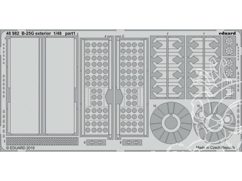 EDUARD photodecoupe avion 48982 Extérieur B-25G Italeri 1/48