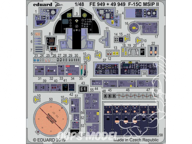 EDUARD photodecoupe avion 49949 Intérieur F-15C MSIP II Great Wall Hobby 1/48