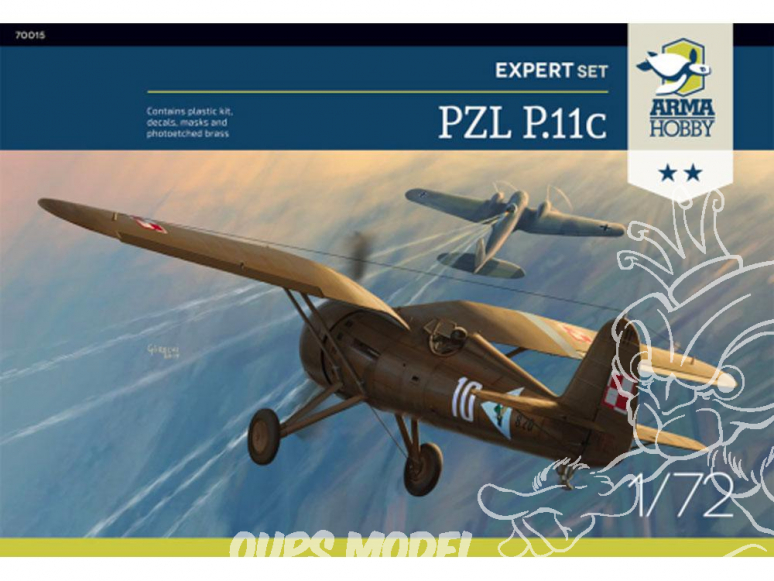 Arma Hobby maquette avion 70015 PZL P.11c Expert Set 1/72