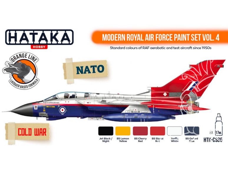 Hataka Hobby peinture laque Orange Line CS85 Modern Royal Air Force paint set vol. 4 6 x 17ml