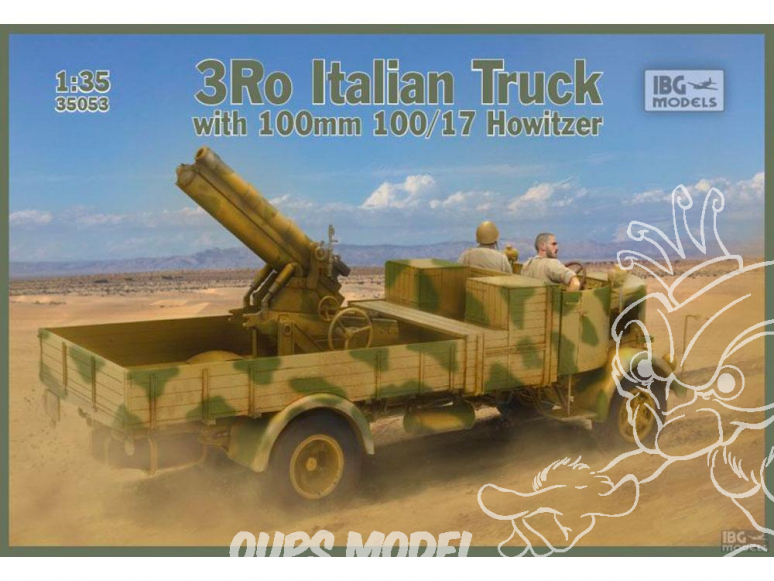 IBG maquette militaire 35053 Camion italien 3Ro avec obusier de 100 mm 100/17 1/35