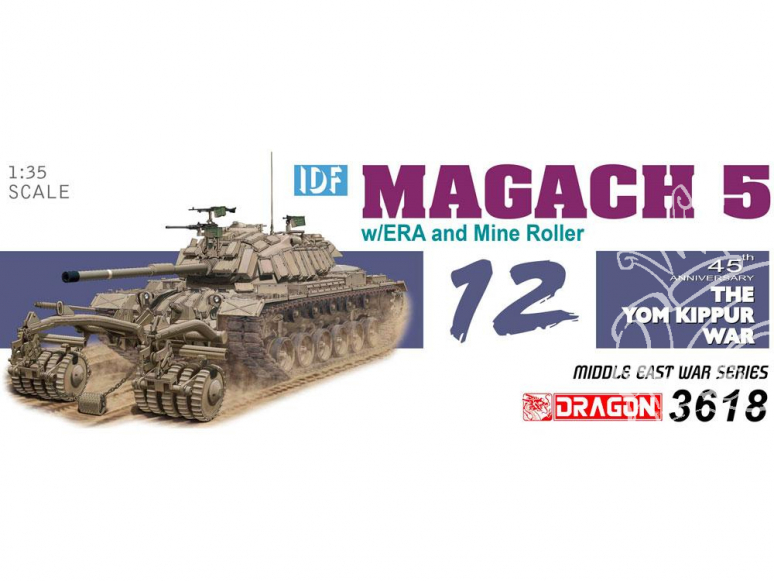 Dragon maquette militaire 3618 IDF Magach 5 avec ERA et Mine Roller 1/35