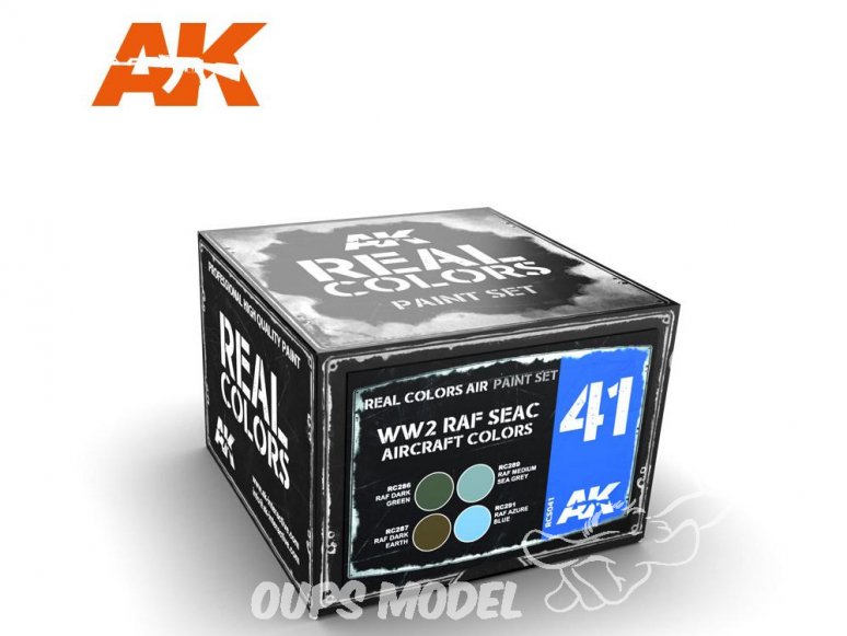 Ak interactive Real Colors Set RCS041 Couleurs avions WWII RAF SEAC 4 x 10ml