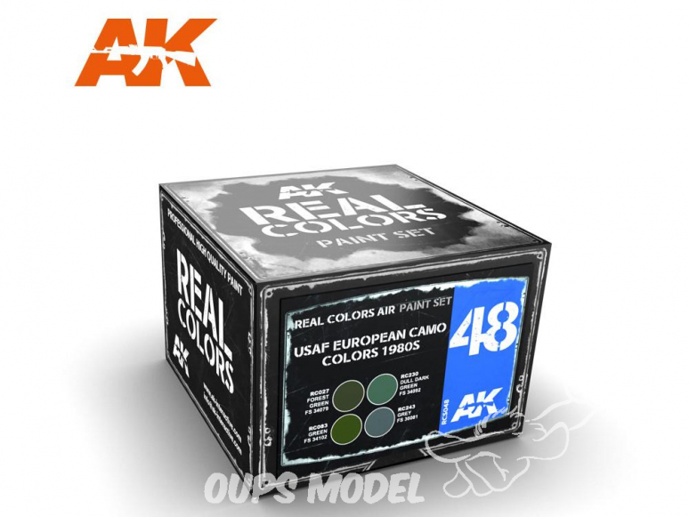 Ak interactive Real Colors Set RCS048 Couleurs Caouflage Europeen USAF 1980s 4 x 10ml