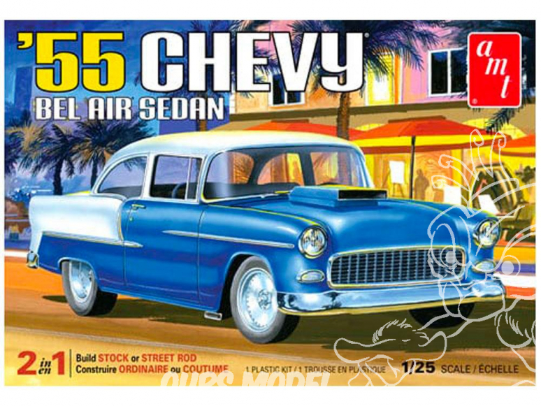 AMT maquette voiture 1119 1955 Chevy Bel Air Sedan 1/25