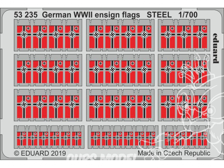Eduard photodecoupe bateau 53235 Drapeaux Allemands WWII Métal 1/700