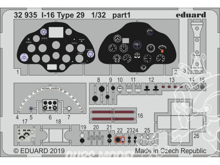 Eduard photodécoupe avion 32935 Amélioration Polikarpov I-16 Type 29 Icm 1/32