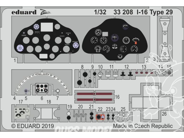 Eduard photodécoupe avion 33208 Zoom Amélioration Polikarpov I-16 Type 29 Icm 1/32