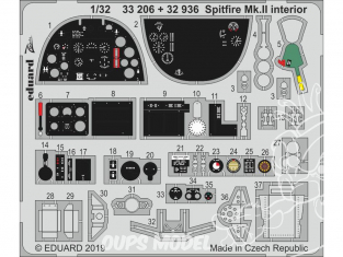 Eduard photodécoupe avion 32936 Intérieur Spitfire Mk.II Revell 1/32