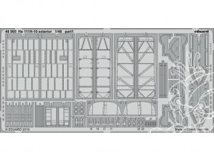 EDUARD photodecoupe avion 48985 Extérieur Heinkel He 111H-16 Icm 1/48
