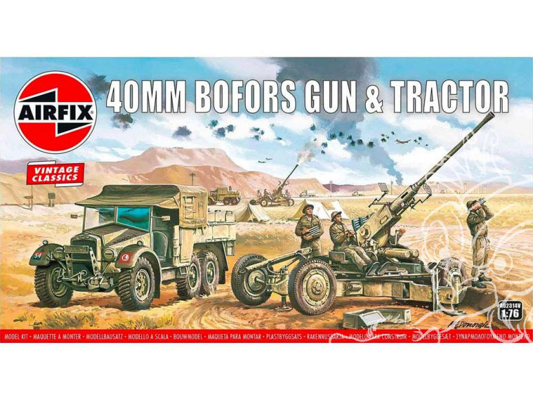 Airfix maquette militaire 02314V Vintage Classics Bofors Gun avec Tractor 1/76