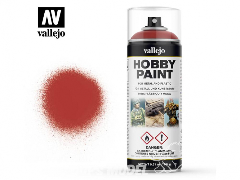 Vallejo spray 28016 Bombe peinture Rouge écarlate 400ml