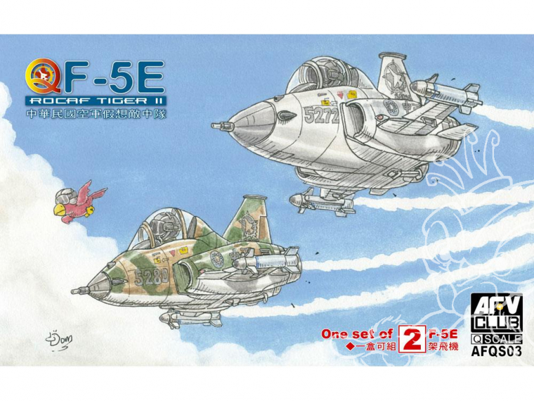 Afv club vehicule militaire QS03 ROCAF F-5E Tiger II Eggplane Series (2 F-5E dans la boite)