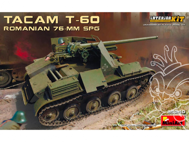 Mini Art maquette militaire 35240 ROMANIAN 76-mm SPG TACAM T-60 avec interieur détaillé 1/35