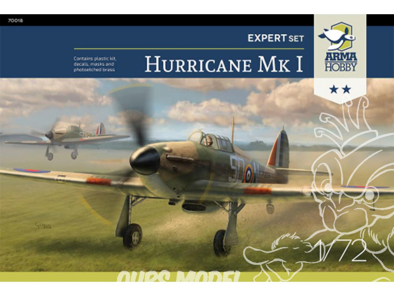 Arma Hobby maquette avion 70019 Hurricane Mk.I Expert Set 1/72