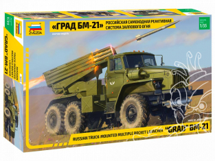 Zvezda maquette militaire 3655 Système de roquettes multiples autopropulsé russe "Grad" BM-21 1/35