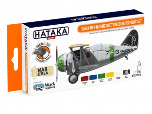 Hataka Hobby peinture laque Orange Line CS54 Set Early USN & USMC Section 6 x 17ml