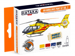 Hataka Hobby peinture laque Orange Line CS79 Set Air Ambulance Vol.2 4 x 17ml