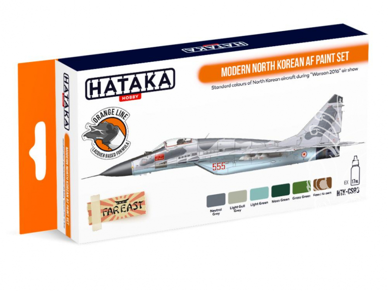 Hataka Hobby peinture laque Orange Line CS93 Set Modern North Korean AF 6 x 17ml