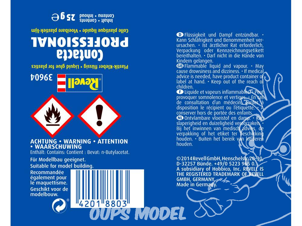 Colle pour maquette : Blister Contacta Tube - Revell - Rue des