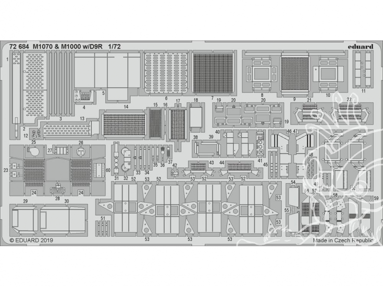 Eduard photodecoupe militaire 72684 M1070 & M1000 avec D9R Takom 1/72