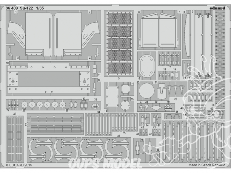 Eduard photodecoupe militaire 36409 Amélioration Su-122 Tamiya 1/35