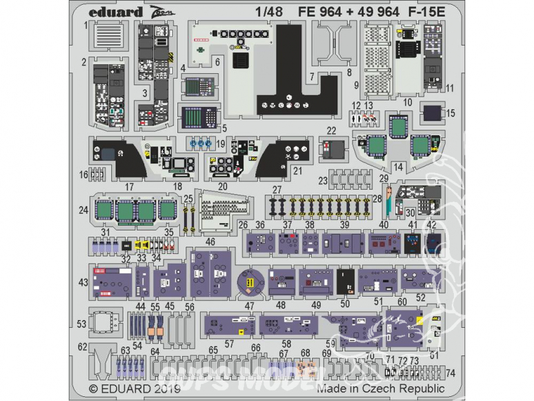 EDUARD photodecoupe avion 49964 Intérieur F-15E Great Wall Hobby 1/48