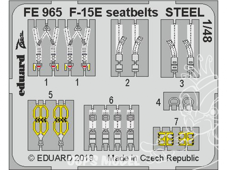 EDUARD photodecoupe avion FE965 Harnais métal F-15E Great Wall Hobby 1/48