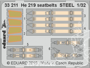 Eduard photodécoupe avion 33211 Harnais métal Heinkel He 219 Revell 1/32