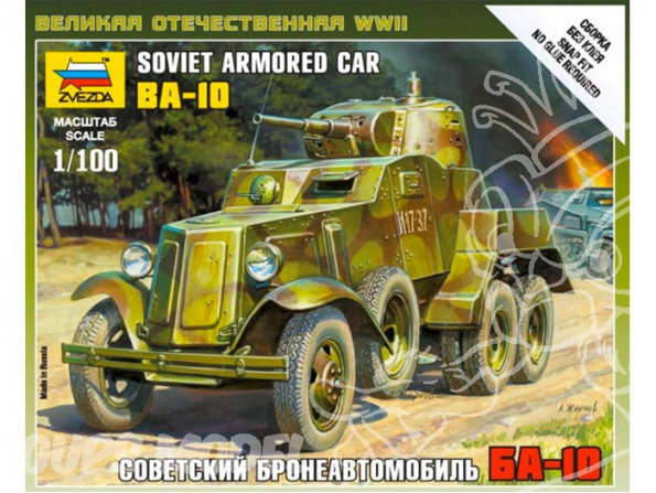 ZVEZDA maquettes militaire 6149 Voiture Blindee BA10 1/100