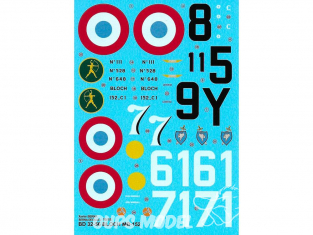 DECALQUES BERNA DECALS BD32-56 Aces on Bloch MB 152 C-1 1/32